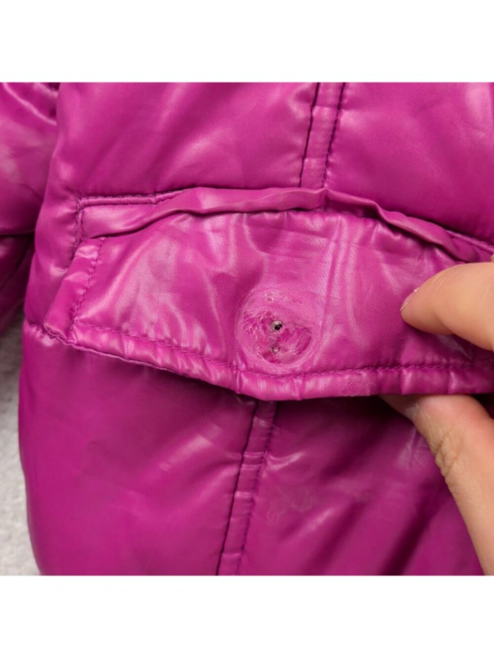 Y2K Rocawear Faux Fur Pink Puffer Jacket Sz *M* McBling Glam Rhinestone Read - Picture 6 of 16